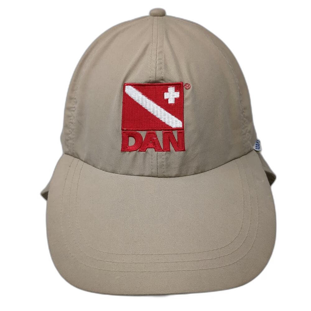 Adams Baseball Cap Beige OS Divers Alert Network DAN Scuba Diving Neck Flap